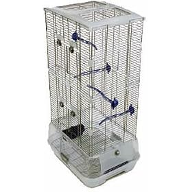 Vision Small Bird Cage S02 19x15x33in. Small Wire Double Height Blue Perches Food Water Dishes -... by Hagen