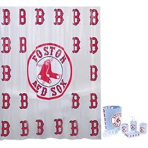 Click to buy Boston Red Sox Logo Merchandise: 7 Piece Frosty Bath Set from Amazon!