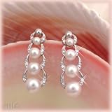 14K Graduating Pearl & Diamond Drop Earrings