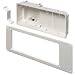 Arlington TVB613-1 Recessed TV Outlet Box with Paintable Trim Plate, White, 4-Gang