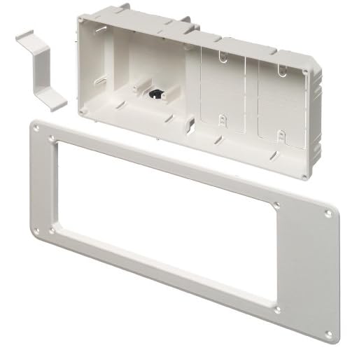 Hubbell Raco NSAV62M Recessed Steel TV Box Wall Plate Kit, 2+ Gang, White