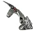 Chrome Plated Red Rhinestone Gothic Armor Ring Goth