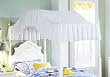 Full Size White eyelet Ruffled Canopy Top
