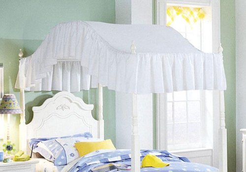 Twin Size White eyelet Ruffled Canopy Top