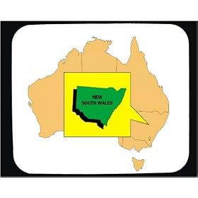Mouse Pad with Australia, country, map, nation, Wales, New, South