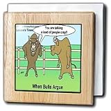 When Bulls Argue - 6 Inch Tile Napkin Holder