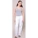 Womens White Smart Casual Wide Leg Ladies Linen Summer Trousers Size 12