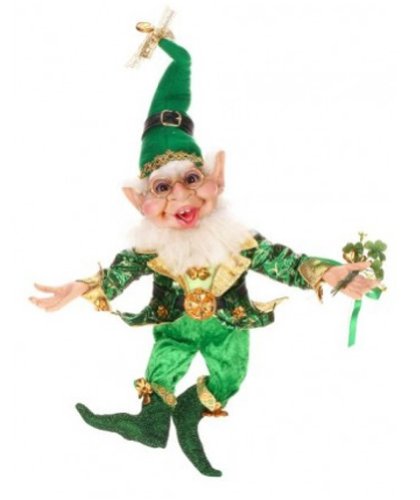 Mark Roberts Elves, Shamrock Elf, Large 16.5 Inches, Packaged with a Tropical Magnet Featuring