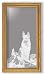 German shepherd etched in framed mirrors - solid oak frames