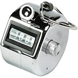 OfficeMate Hand Tally Counter Aluminum , Silver Color Finish