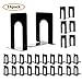HappyHapi Bookends, 14 Pair Black Bookend Support for Shelves, Size of 6 x 5 x 5.7 Inch