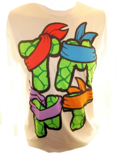  Teenage Mutant Ninja Turtles TMNT Mens T Shirt - Logo Letters Adorned in Ninja Gear