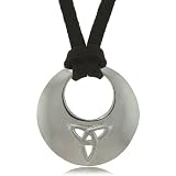 Trinity Knot Circle of Life Pendant Silver W/ Leather