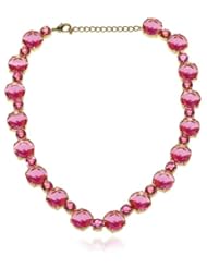 All Around Faceted Lucite Stone Pink Collar Necklace, 16"