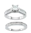 14K White Gold Diamond Wedding Set Semimount - 1.33 Ct. - CENTER STONE NOT INCLUDED