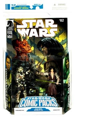 41uU6QqPadL Star Wars Action Figure Comic 2 Pack Dark Horse: Star Wars Republic #82: Commander Faie and Quinlan Vos