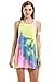 Creabygirls® Womens Sleeveless Tie-dye Round Neck Mini Dress