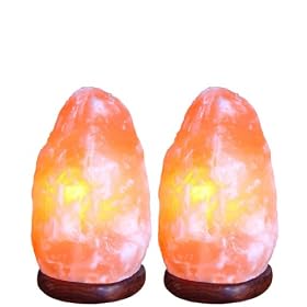 8 Inch, Indus Classic, Lot of 2 Himalayan Rock Crystal Salt Lamps 7~10 Lbs Comes with Shrink Wrapped, Cord, Bulbs. Get Free 125 Grams Gourmet Pink Edible Food Grade Salt.