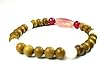 Hand Mala Bodhi Seeds and Pink Rose Quartz Stone Spiritual Stretch Bracelet