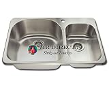 Topmount Stainless Steel Kitchen Sink Double Offset Bowl