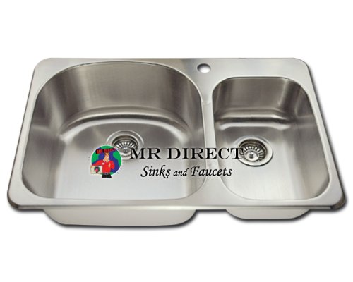 Topmount Stainless Steel Kitchen Offset Bowl