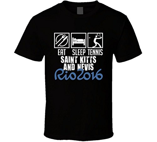 Eat Sleep Tennis Saint Kitts and Nevis Rio 2016 Summer Olympic Team T Shirt 2XL