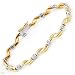 Bracelet With Genuine Diamonds Beautifully Designed in 14K Two tone Gold. Total item weight 10.3g Length 7in