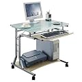 SixBros. Bureau Informatique Roulant - verre/�rable - CT-3791A/41