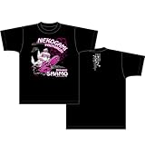 猫神やおよろず しゃも柄 Tシャツ ブラック サイズ:L