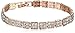 Amazon Collection Rose Gold-Tone Square Faceted Clear Crystal Bracelet, 7