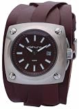 Kahuna Kuc-0005G Mens Brown Leather Cuff Watch