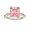 Large Emerald Cut Pink Cubic Zirconia Solitaire Ring with Tiny Side Stones Size 5