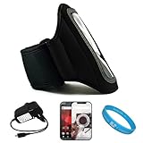 Black Moisture Resistant Protective Neoprene Exercise Workout Armband with  ....