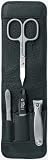 Top Quality 4 piece Stainless steel Travel Grooming set for Men in Leather case, Germany
