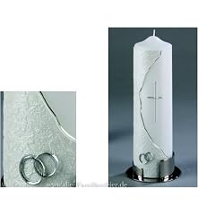 Hochzeitskerze -glatt & rau-, silber