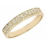 0.11ct Diamond Wedding Anniversary Band Ring 10K Yellow Gold (0.11cttw, VS Clarity, H Color)