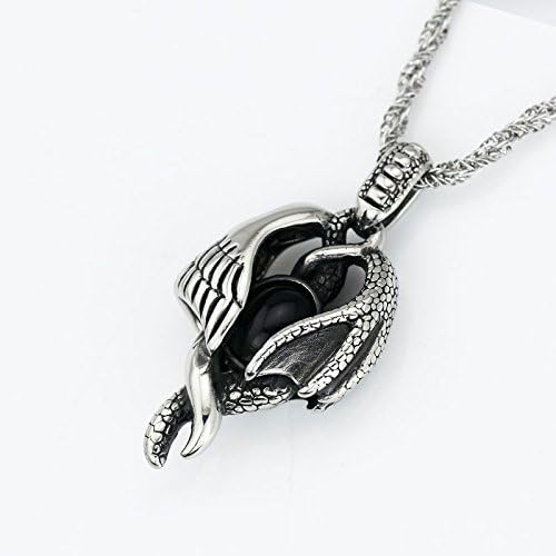 Mikiy Men's Fashion Vintage Style Devil and Angel Titanium Steel Pendant(with Gift Box/Bag)