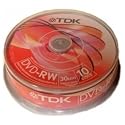 TDK 8cm DVD-RW 1.4GB camcorder discs 10 disc spindle