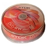 TDK 8cm DVD-RW 1.4GB camcorder discs 10 disc spindle