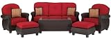 Outdoor Wicker Sofa Chair Ottoman Patio Furniture Set