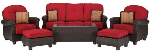 Outdoor Wicker Sofa Chair Ottoman Patio Furniture Set