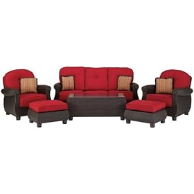 Outdoor Wicker Sofa Chair Ottoman Patio Furniture Set