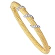 14K Yellow Gold Diamond Accent Bangle Bracelet - 7.5 inches