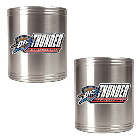 NBA Oklahoma City Thunder Two Piece Stainless Steel Can Holder Set