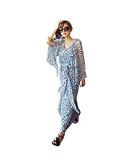 V-neck Chiffon Long Sleeves Slit Ankle Length  Dress