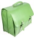 Lucrin - Light Green leather Soft briefcase 2 compartments