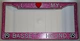Paw Prints Pink Glitter I Love My Basset Hound Frame