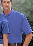 Big Mens Short Sleeve Woven Plackette Twill Shirt (Big & Tall and Regular Sizes)
