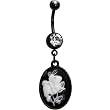 Clear Gem Floral Butterfly Cameo Belly Ring