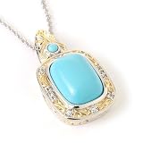 Sterling Silver / Palladium / 18K Vermeil Turquoise & Sapphire Pendant